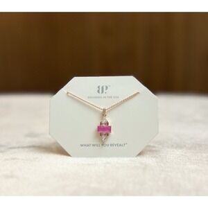 Bomb Party Necklace "Can't Outshine Me" Pink Crystal on Rose Gold Plating